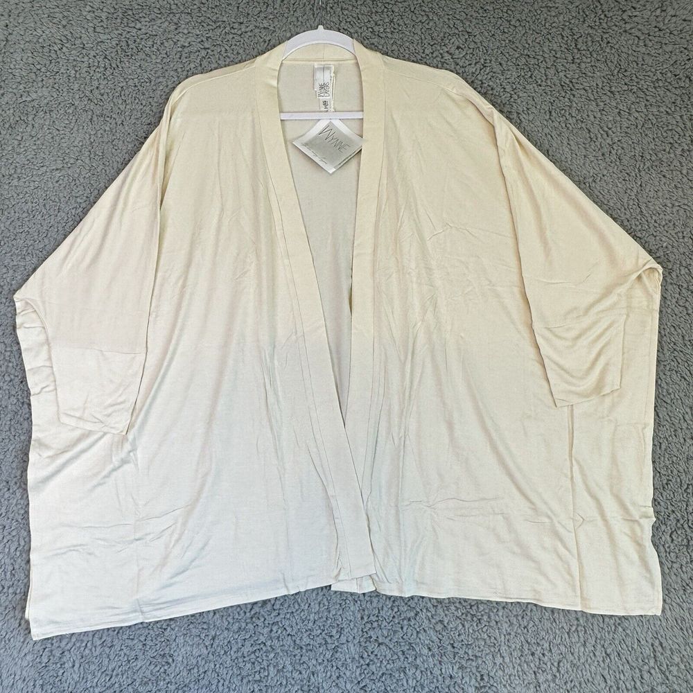 Wynne Layers Womens Cardigan Sweater Open Front Lightweight Beige Size Large New
